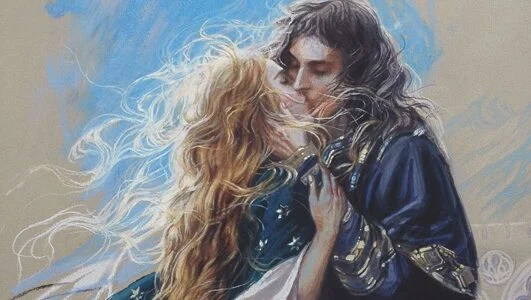 10-08-3019 Durante el festín en el Palacio de Oro de Meduseld, Éomer anuncia el compromiso de Faramir y Éowyn