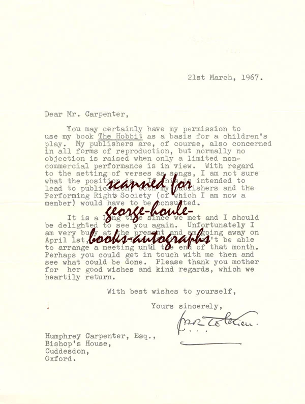 Carta a Humphrey Carpenter