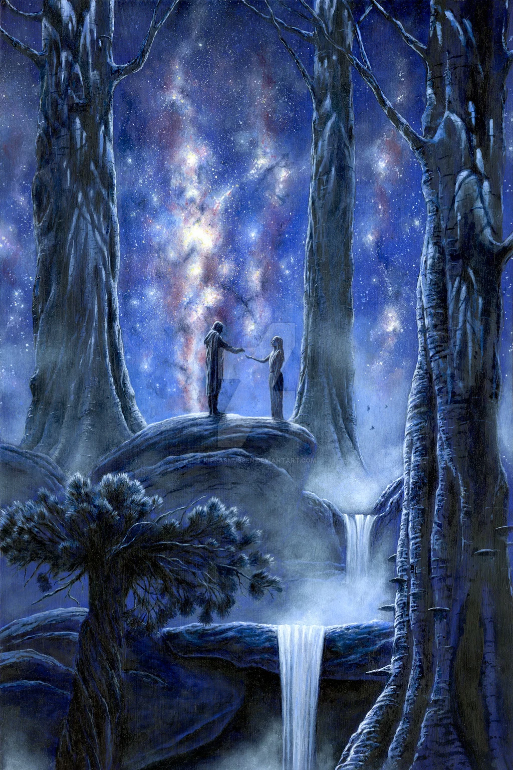 Melian y Thingol, por Kip Rasmussen