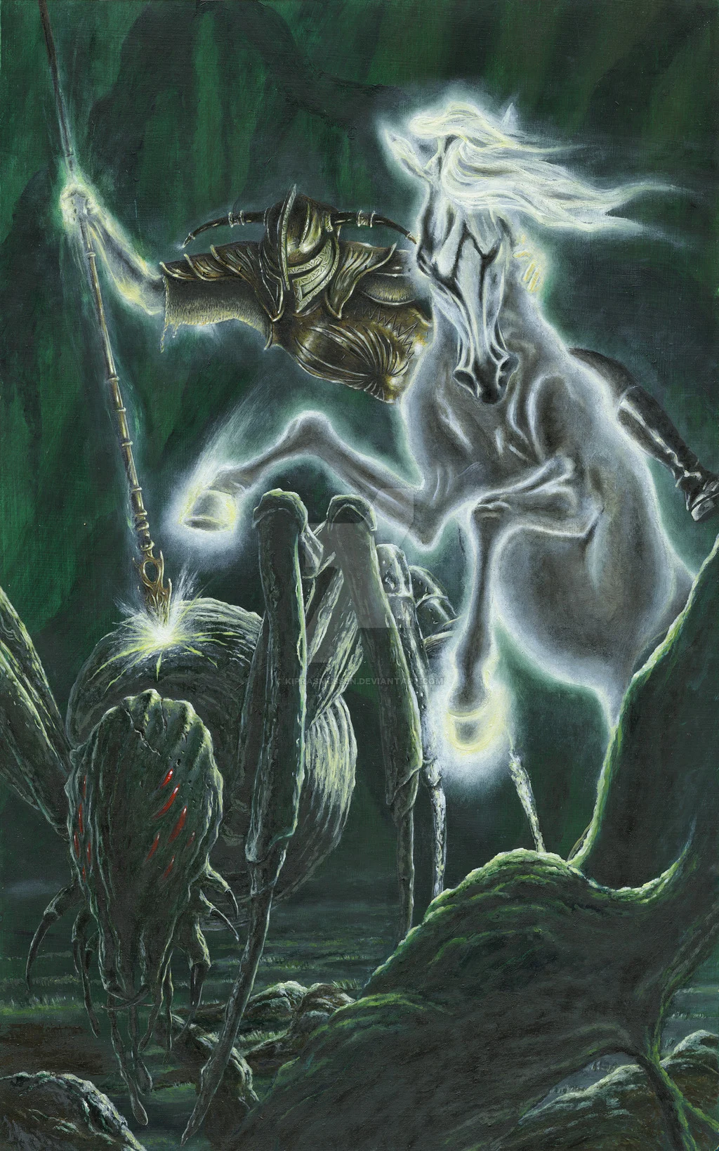 «Oromë caza a los monstruos de Morgoth», de Kip Rasmussen