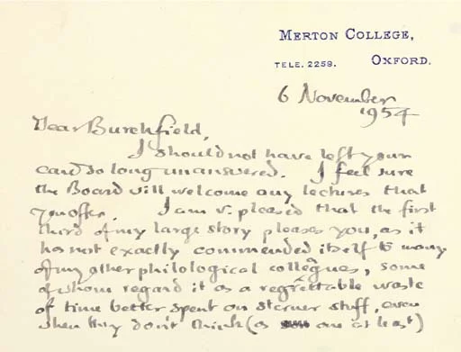 Carta a Robert Burchfield (6 de noviembre de 1954)