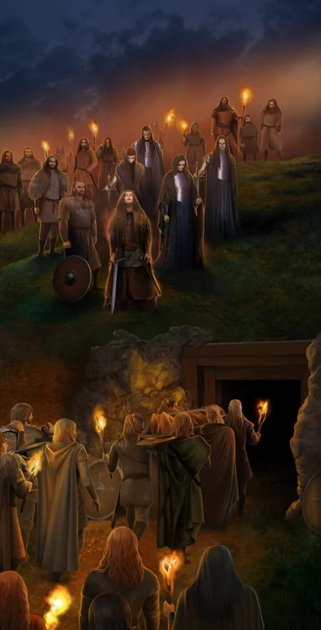 El funeral de Haldad y Haldar, por Steamey