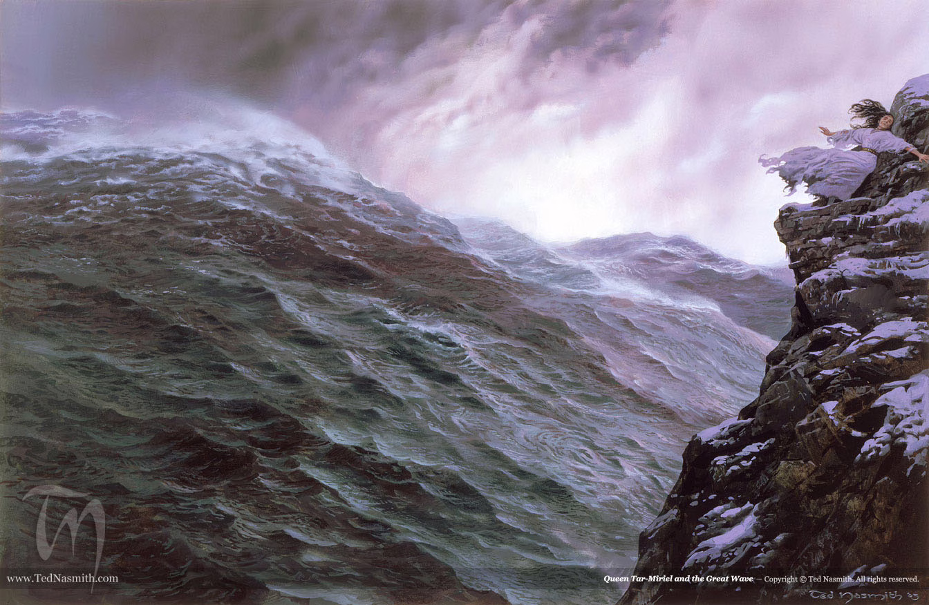 Ted Nasmith - La reina Tar-Míriel y la Gran Ola