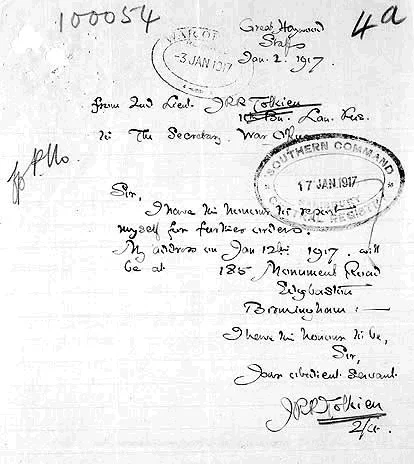 Carta al Ministerio de la Guerra